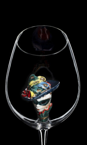 Champagne Riedel glass Carnival Mask Colored 02