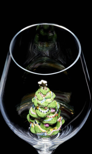 Champagne flute glass Christmas Tree 02