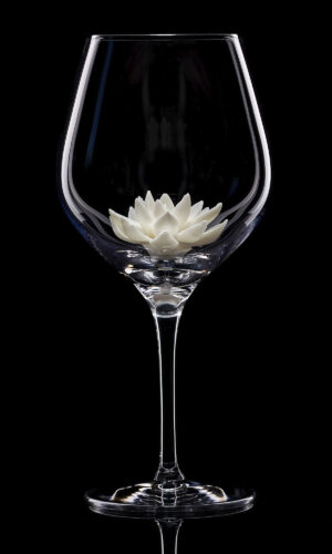 Red wine glass Lotus White 01